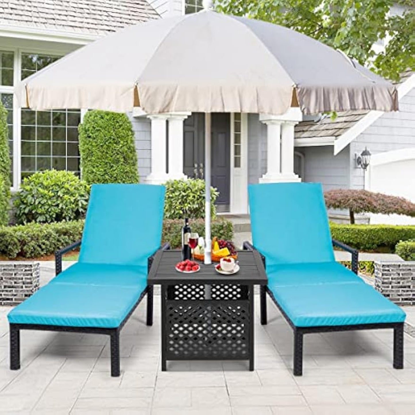 YODOLLA Metal Umbrella Table with 1.58" Hole