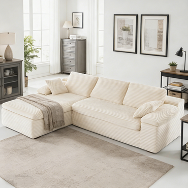 YODOLLA 110" L Shaped Modular Sectional Sofa Cloud Boneless Couch