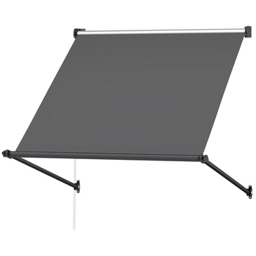 YODOLLA Retractable Awning, Manual Outdoor Awnings, Dark Grey