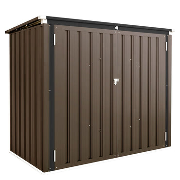 YODOLLA 46 Cu.Ft Outdoor Horizontal Storage Shed, Brown