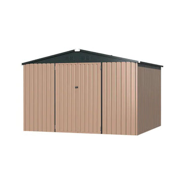 YODOLLA Shed 8' x 10' Outdoor Storage Metal Shed, Black