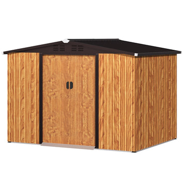 YODOLLA 8x6 Woodgrain Outdoor Storage Shed