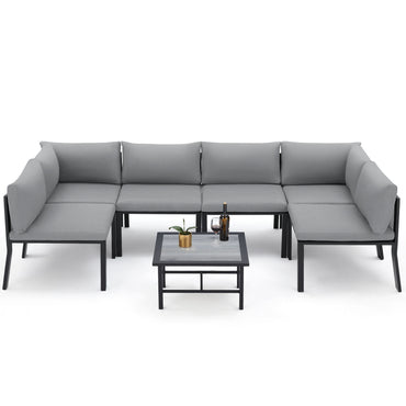YODOLLA 7 Pieces Patio Furniture Set, Grey