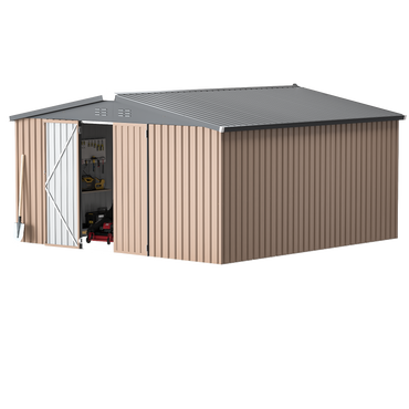 YODOLLA Shed 12' x 12' Storage Shed, Grey