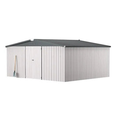 YODOLLA 14x12 Metal Storage Shed Outdoor Shed, White