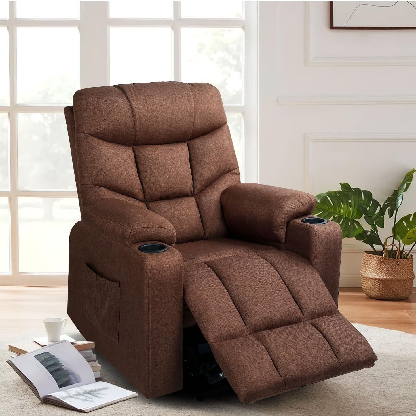 YODOLLA Massage Power Lift Recliner for Elderly, Electric Lift Chair, Brown