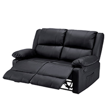 YODOLLA 2 Seat Loveseat Recliner with Heat&Massage Function, Faux Leather, Black