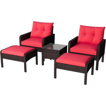 YODOLLA Outdoor 5 Pieces Patio Furniture Set, Red