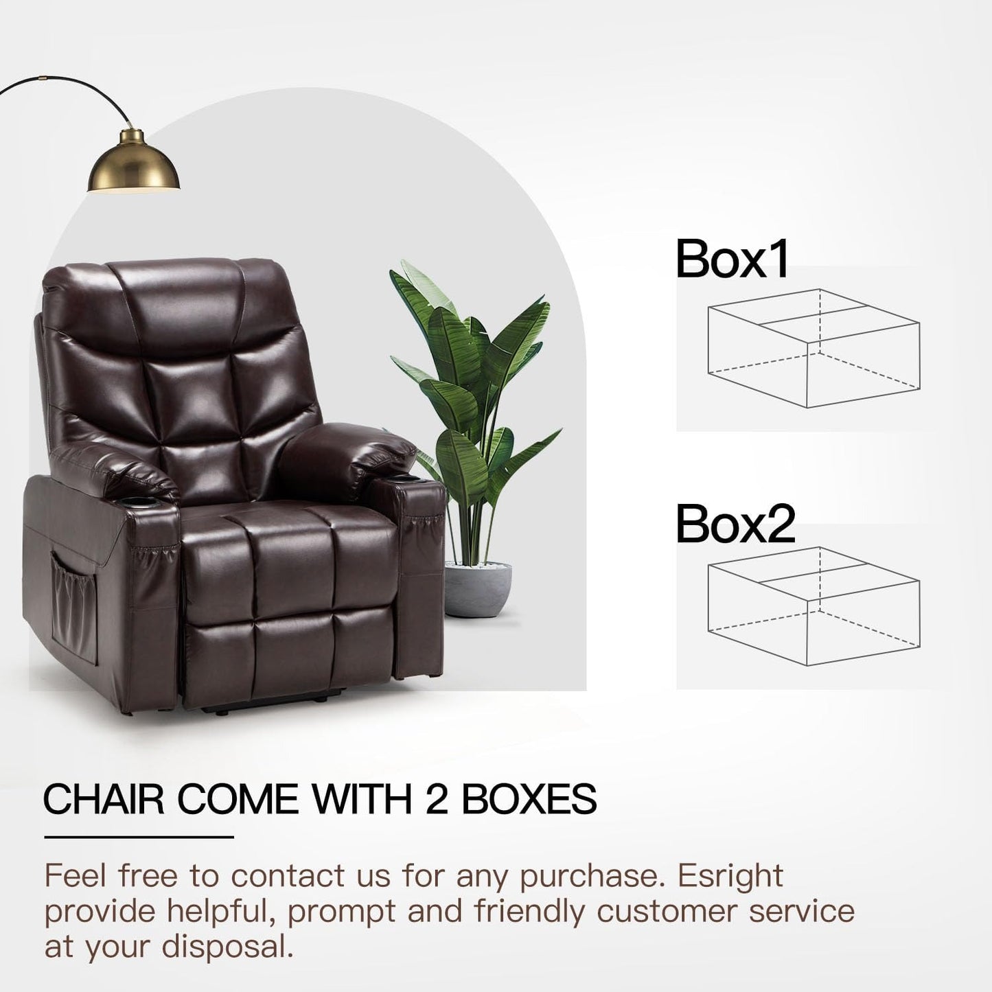 YODOLLA Massage Power Lift Recliner for Elderly