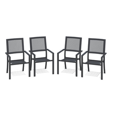 YODOLLA Outdoor Metal Dining Chairs, Set of 4