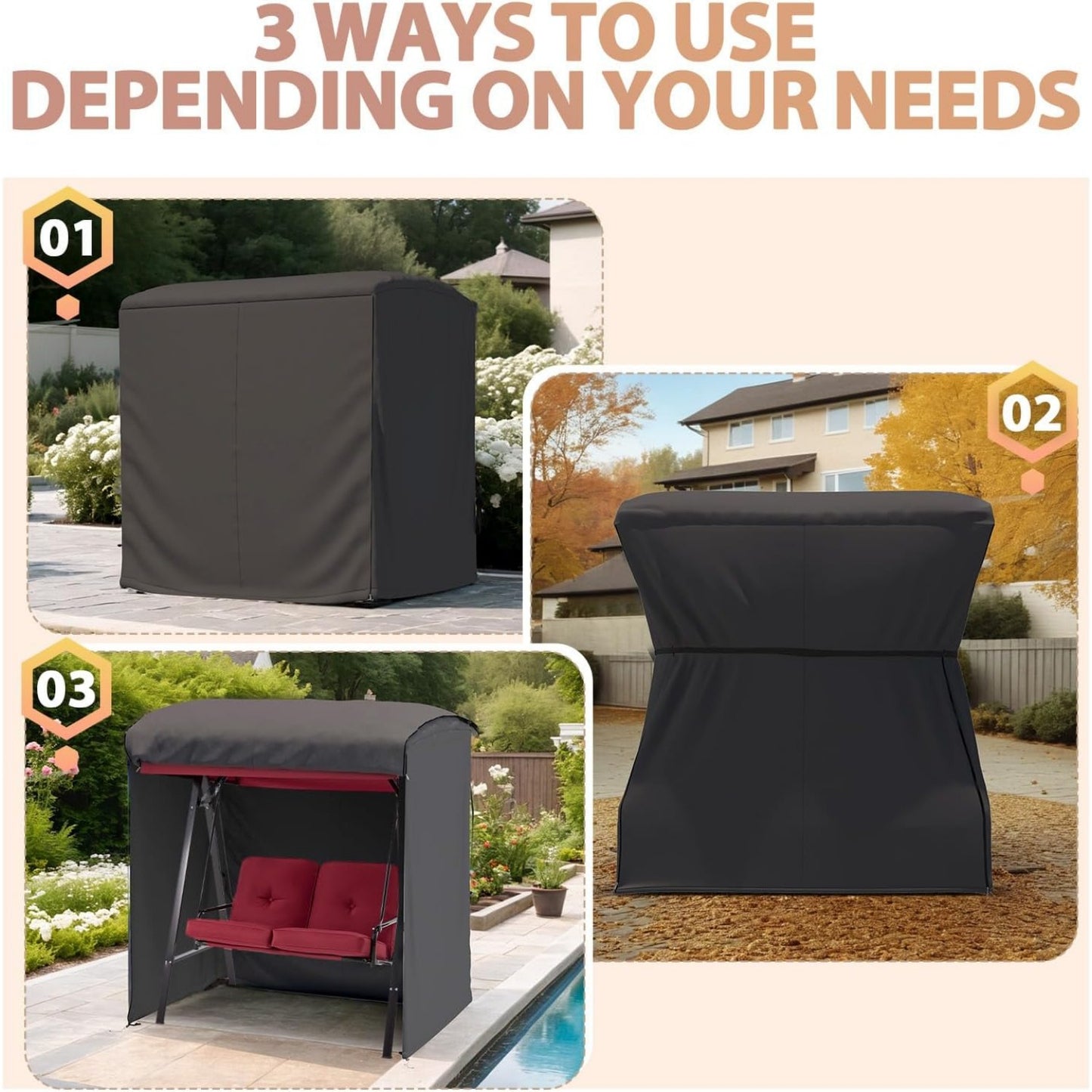 YODOLLA outdoor swing cover for patio use