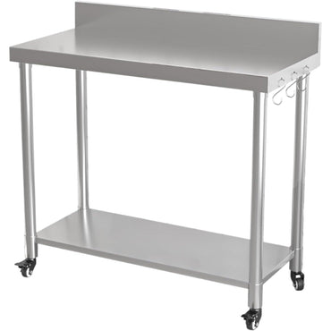 YODOLLA Stainless Steel Table with Backsplash 48"x18" Prep Tables for Commercial Kitchen