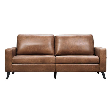 YODOLLA 79 Inch Sofa Couch for Living Room, Faux Leather, Brown
