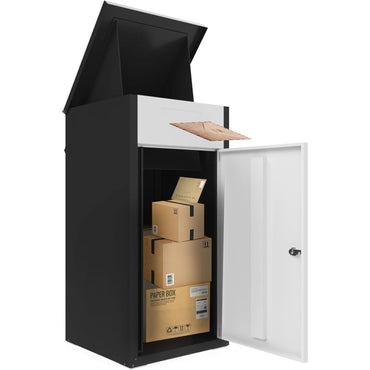 YODOLLA Lockable Anti-Theft Parcel Drop Box With Mailbox For Porch Fence Curbside, White