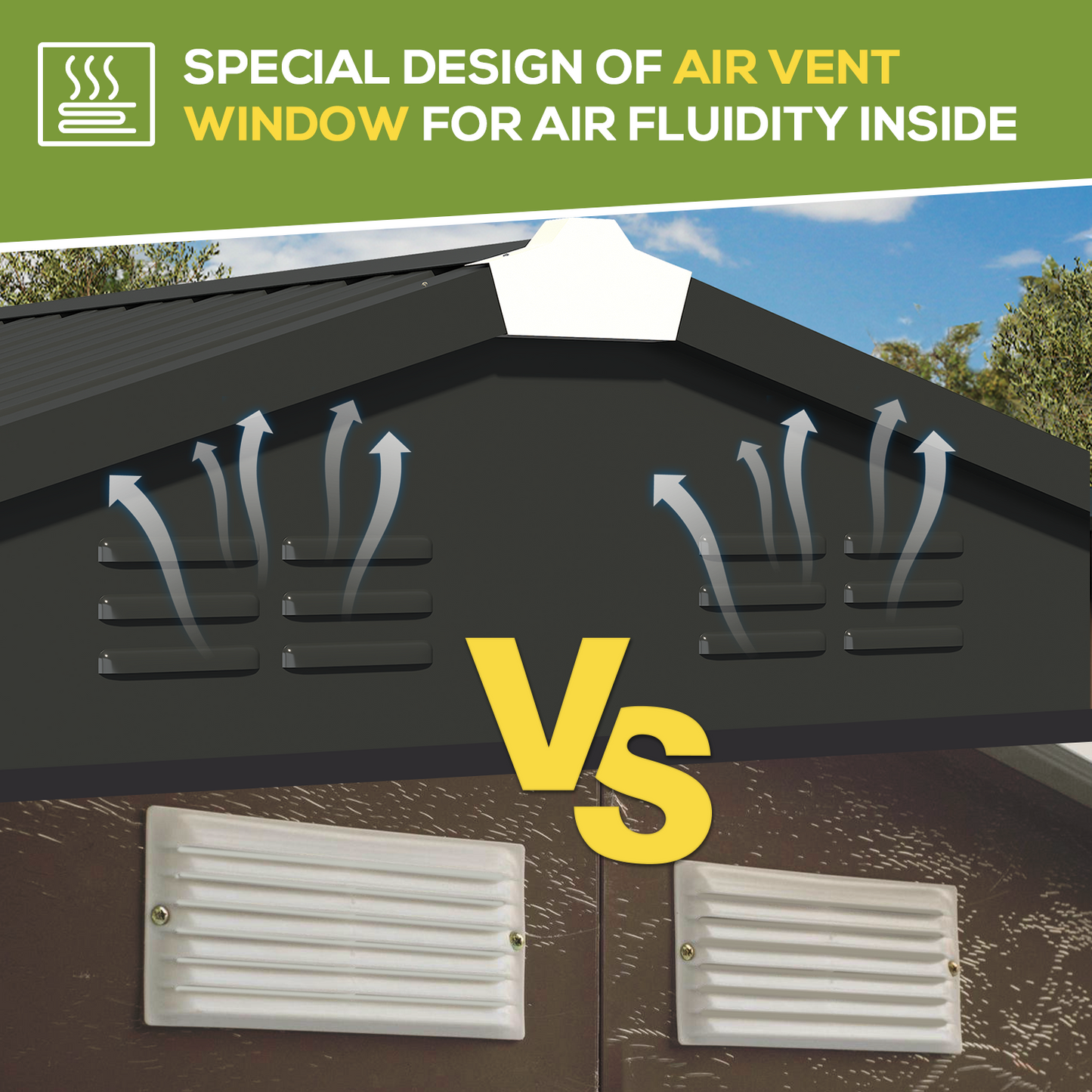 YODOLLA Shed 8' x 10' Outdoor Storage Metal Shed, Dark Gray