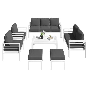 YODOLLA 7-Piece Patio Set, Dark Gray Cushions