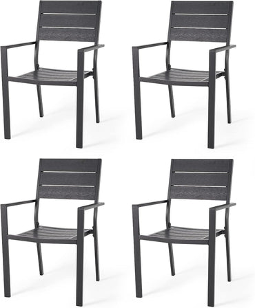 YODOLLA 4 Pieces Aluminum Frame Outdoor Dining Chairs