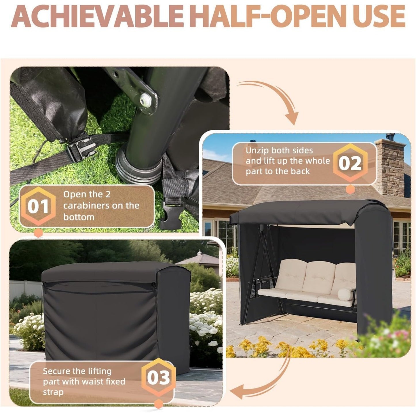 YODOLLA outdoor swing cover for weatherproofing
