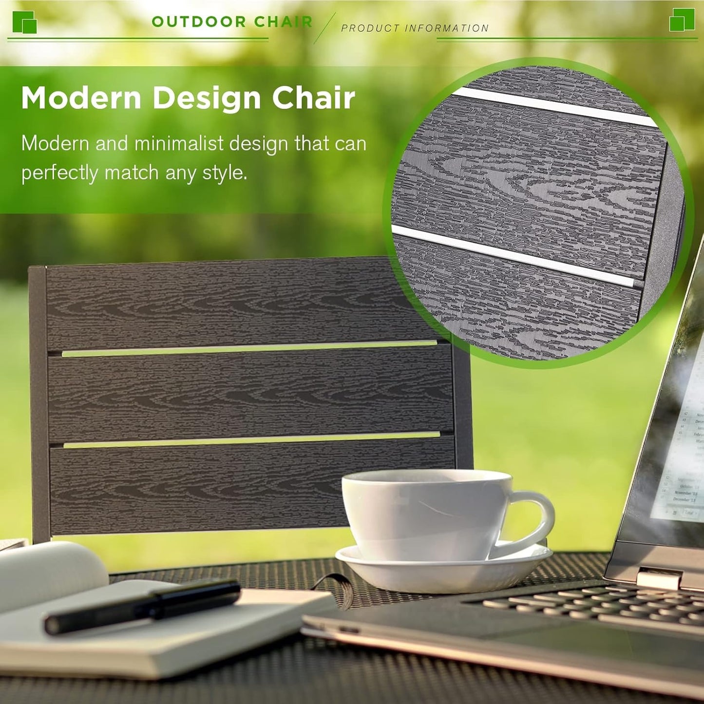 YODOLLA 2 Pieces Outdoor Dining Chairs