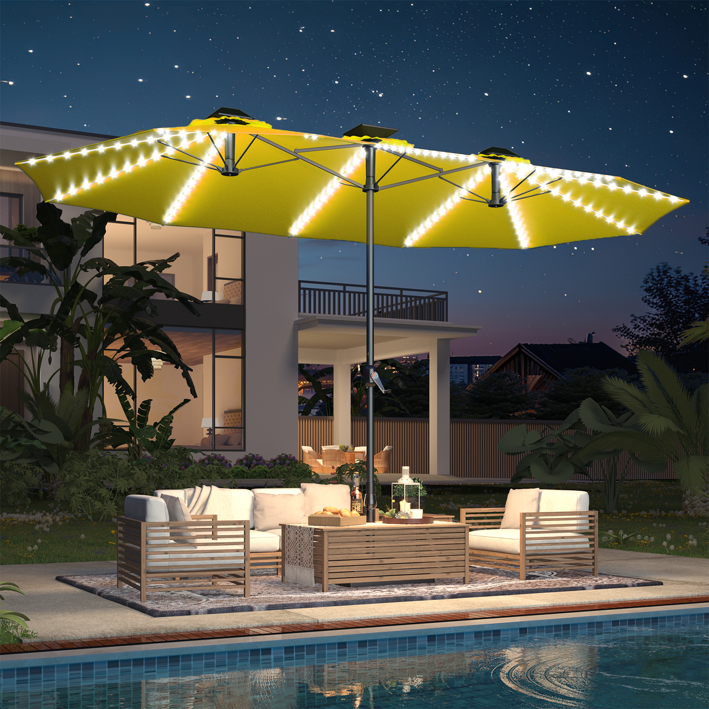 YODOLLA rectangular patio umbrella wide sun coverage