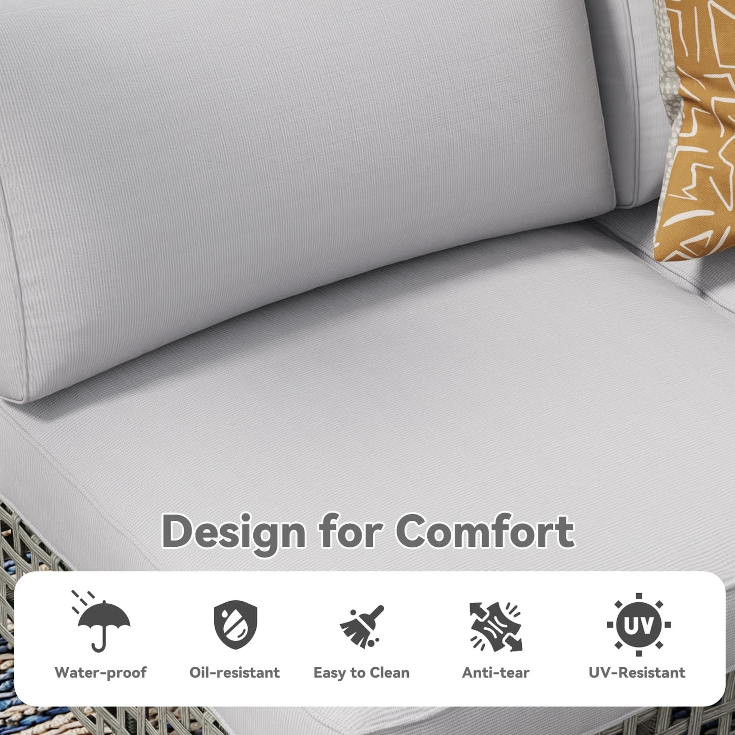 YODOLLA gray wicker outdoor furniture set
