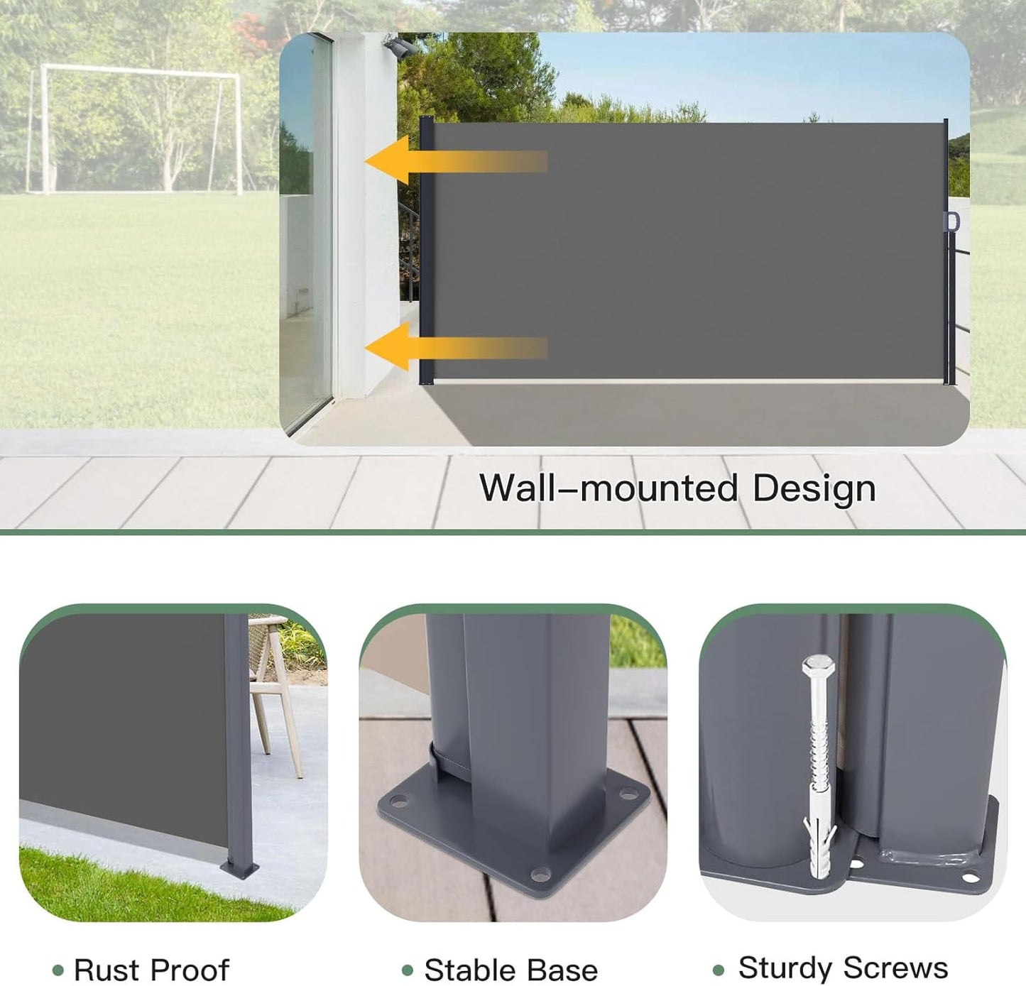 YODOLLA privacy awning for garden areas
