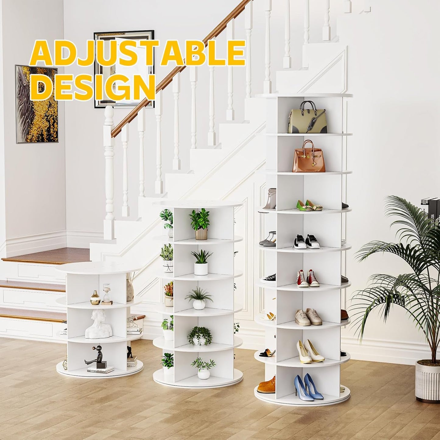 YODOLLA 8 Tier Rotating Shoe Rack, Shoe Tower Organizer