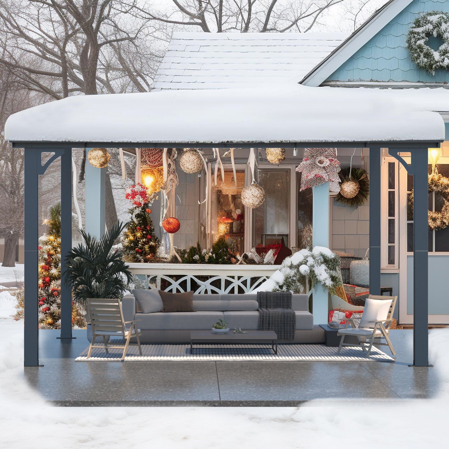 YODOLLA Wall-Mount Aluminum Gazebo