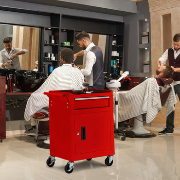 YODOLLA 4-Drawers Heavy Duty Tool Cart with Wheels, Red