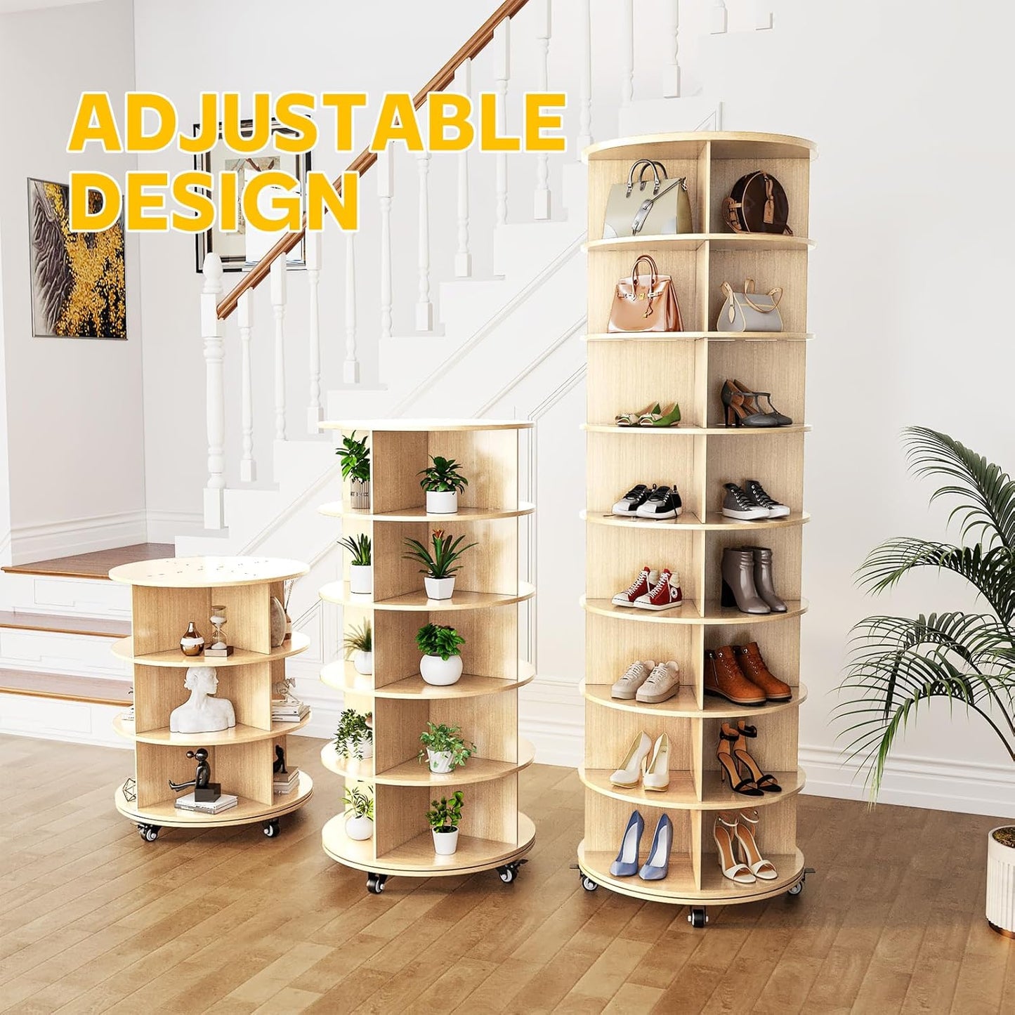 YODOLLA 8 Tier Rotating Shoe Rack, Shoe Tower Organizer