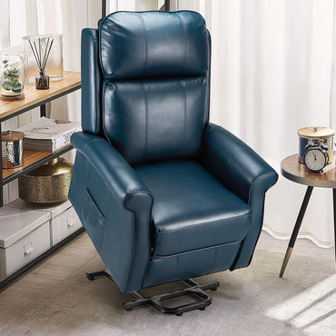 YODOLLA Electric Power Lift Recliner Chair for Elderly, Faux Leather, Blue