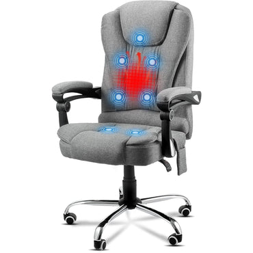 YODOLLA Heated Executive Office Chair with Massage, Fabric Grey