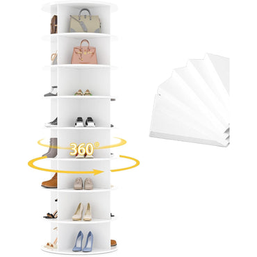 YODOLLA 8 Tier Rotating Shoe Rack, Shoe Tower Organizer
