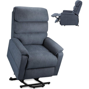 YODOLLA Electric Dual Motor Power Recliner Lift Chair for Elderly, Textile, Blue