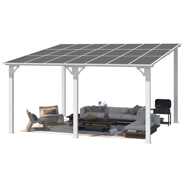 YODOLLA 14'x12' Wall Mounted Gazebos Pergola, White