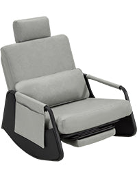 YODOLLA Retractable Gliding Rocking Chair, Gray Leather