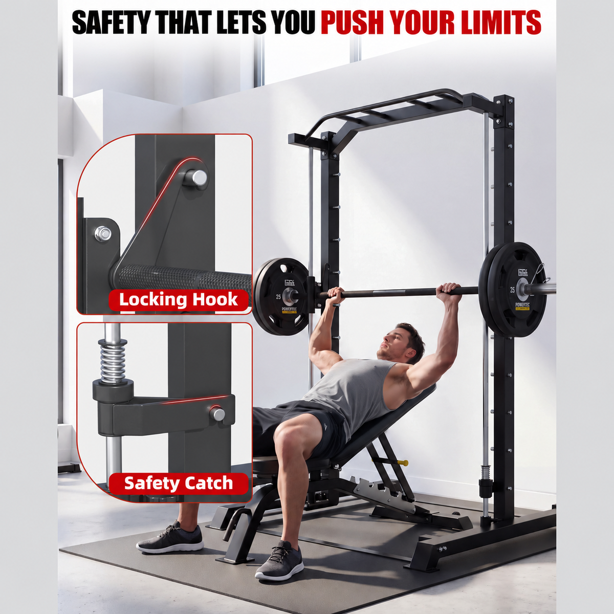 YODOLLA Power Cage and Smith Machine, Power Racks for Home Gym