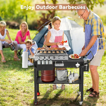 YODOLLA Outdoor Grill Table, Folding Portable Grill Cart