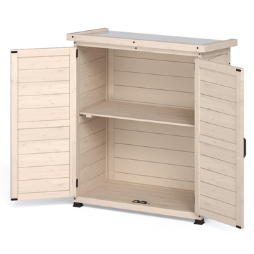 YODOLLA Outdoor Work Bench Storage Cabinet, Beige