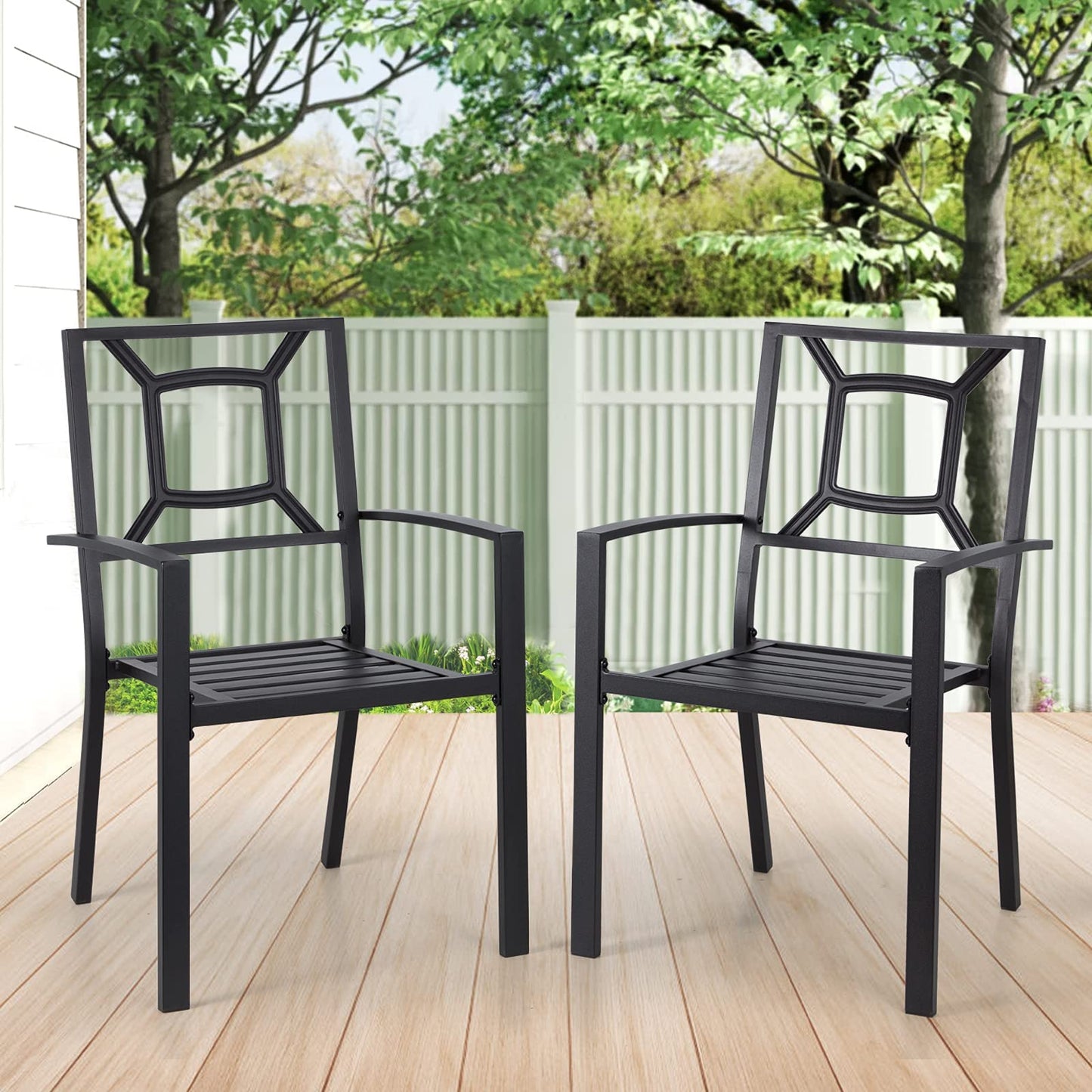 YODOLLA 2 Pieces Outdoor Dining Chairs