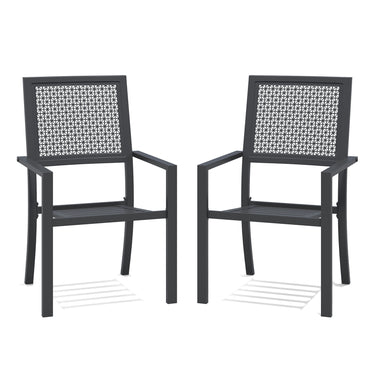 YODOLLA Outdoor Metal Dining Chairs, Set of 2