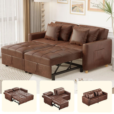 YODOLLA Comfortable 3-1 Convertible Sofa Bed,Brown