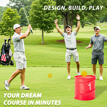 YODOLLA Bucket Yard Golf Game with Clubs 9 Hole Set Portable Low Tide Golf Game