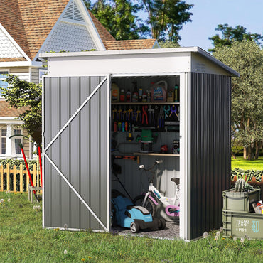YODOLLA 5'x3' Outdoor Storage Shed, Dark Gray