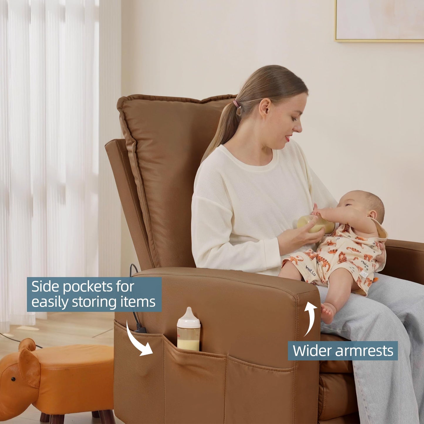 YODOLLA Power Recliner Chair Modern Electric Reclining Sofa Chair