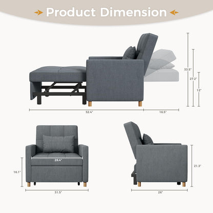 YODOLLA 3 in 1 Chair Bed Sleeper for Adults