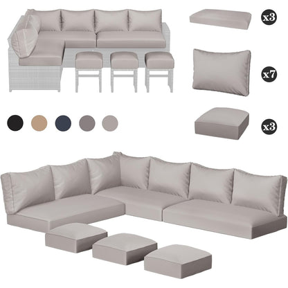 YODOLLA Memory Foam Cushions and Covers, Light Gray