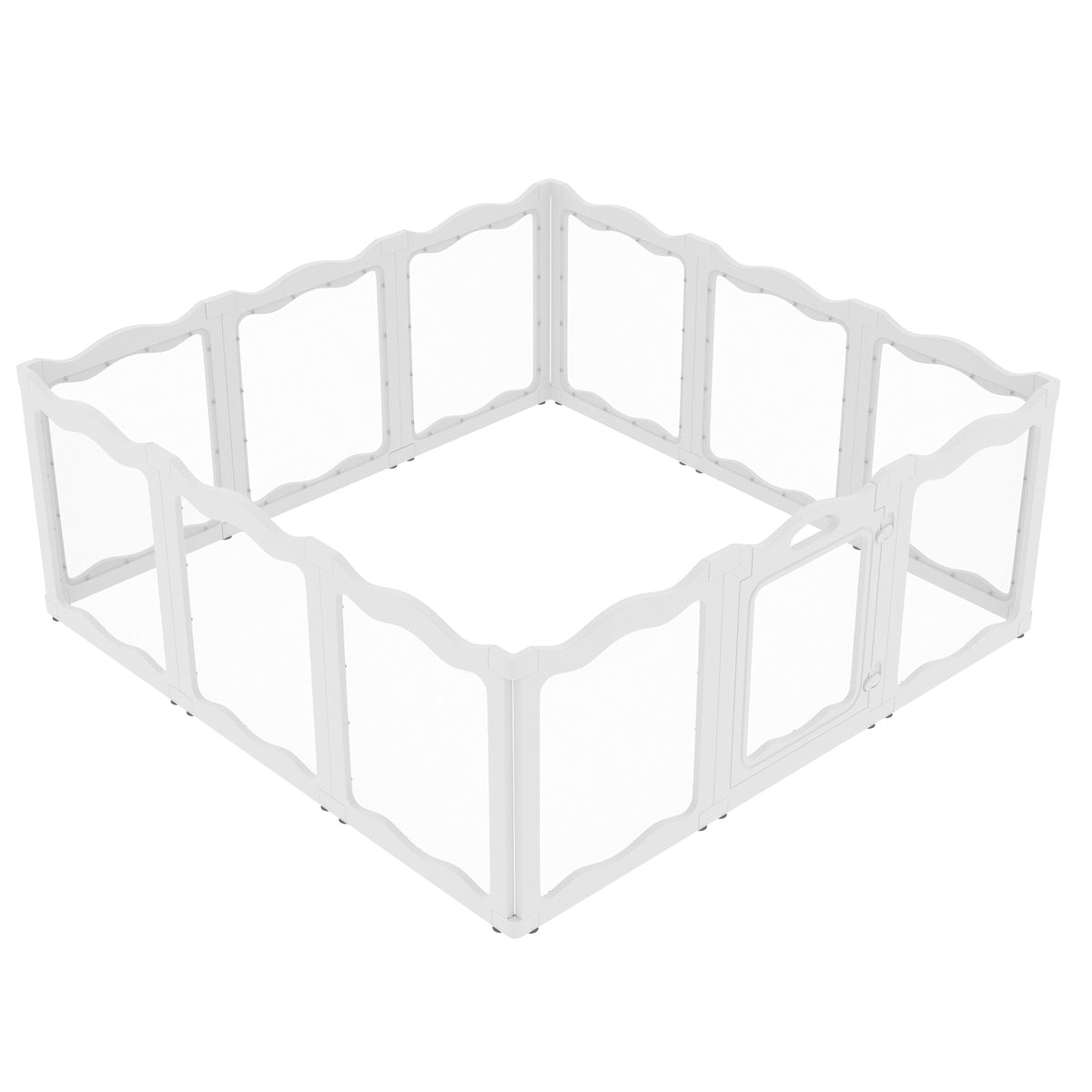YODOLLA Clear Acrylic Dog Playpen Indoor, 24" H, 12 Panels, White