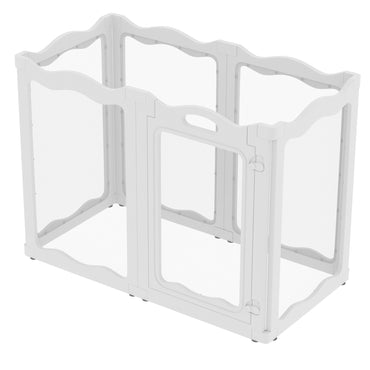 YODOLLA Clear Acrylic Dog Playpen Indoor, 30" H, 6 Panels, White