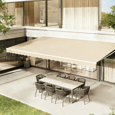 YODOLLA 14'×10'  Manual Retractable Awning Sun Shade Patio Awning Cover